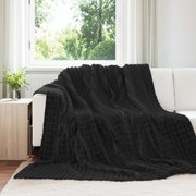 vidaXL Cobertor Preto 240 x 220 cm Lã