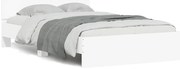 vidaXL Estrutura de cama com cabeceira e luzes LED 120x190 cm branco
