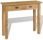 vidaXL Mesa consola de teca maciça 90x30x80 cm