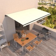 vidaXL Toldo retrátil manual 500x300 cm cor creme