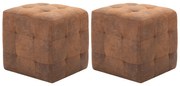 vidaXL Mesas de cabeceira 2pcs 30x30x30 cm camurça artificial castanho