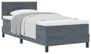 Cama Box Spring com Colchão vidaXL Cinza Escuro 90x200 cm Veludo