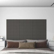 vidaXL Painel de parede 12 pcs 60x15cm tecido 1,08 m² cor cinza-escuro