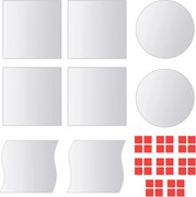vidaXL 8 pcs painéis espelhados de vidro com várias formas