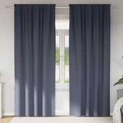 vidaXL Cortinas opacas 2 pcs Cinzento-escuro 245 x 140 cm Poliéster
