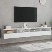 vidaXL Móvel parede p/ TV 2 pcs 100x30x30 cm derivados madeira branco