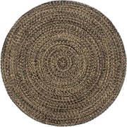 vidaXL Tapete artesanal em juta 180 cm preto e castanho