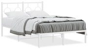 vidaXL Estrutura de cama com cabeceira 120x190 cm metal branco