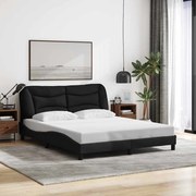 vidaXL Estrutura de cama sem colchão Hvar 160x200 cm tecido preto