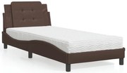 vidaXL Estrutura de cama sem colchão Zadar 80x200 cm couro artificial castanho
