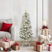 vidaXL Árvore de Natal Articulada Artificial Verde e Branco 120 cm