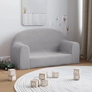 vidaXL Sofá infantil de 2 lugares pelúcia macia cinzento-claro