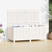 vidaXL Caixa de arrumação jardim 147x68x64 cm pinho maciço branco