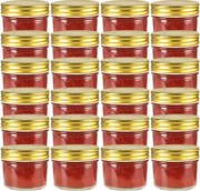 vidaXL Frascos de vidro com tampas douradas 24 pcs 110 ml
