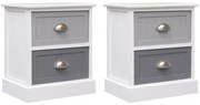 vidaXL Mesas de cabeceira 38x28x45 cm 2 pcs madeira paulownia cinzento