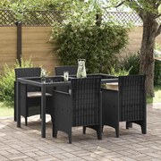 vidaXL Cadeiras de Jardim com Almofadas 4 pcs Antracite Vime PE