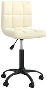 vidaXL Cadeira de jantar giratória veludo cor creme