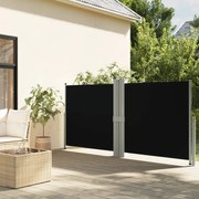 Toldo lateral retrátil 140x1200 cm preto