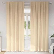 vidaXL Cortinas Blackout com Argolas 2 pcs Creme 225 x 140 cm
