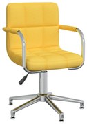 vidaXL Cadeira de jantar giratória tecido amarelo mostarda