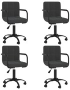 vidaXL Cadeiras de jantar giratórias 4 pcs veludo preto