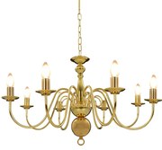 vidaXL Lustre de 8 lâmpadas E14 dourado