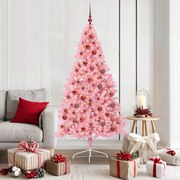 vidaXL Árvore de Natal Artificial Pré-iluminada Rosa 180 cm PVC