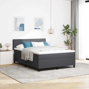 vidaXL Cama Box Spring com Colchão Cinza Escuro 140x200 cm Tecido de Corduroy