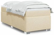 vidaXL Cama com molas/colchão 80x200 cm tecido cor crème