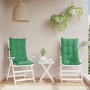 vidaXL Almofadões p/ cadeira encosto alto 2 pcs tecido oxford verde