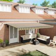vidaXL Toldo Retrátil with Verde e amarelo 500 × 350 cm tecido