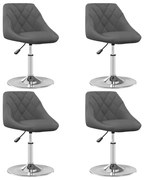 vidaXL Cadeiras de jantar giratórias 4 pcs veludo cinzento-escuro