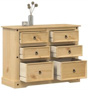 vidaXL Armário com gavetas Corona 112x48x91 cm madeira de pinho maciça