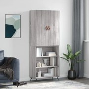 vidaXL Armário alto 69,5x34x180 cm derivados de madeira sonoma cinza
