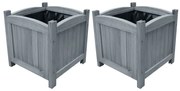 vidaXL Vasos/floreiras 2 pcs 30x30x30 cm madeira de abeto maciça