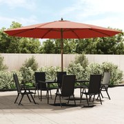 vidaXL Guarda-sol de jardim com poste de madeira 400x273 cm terracota