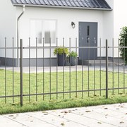 Cerca de Jardim vidaXL com Topo de Lança Cinza 3,4x0,8 m em Aço