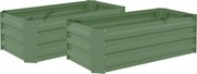 Outsunny Conjunto de 2 Caixas de Plantio de Aço Caixa de Plantio Quadrada para Cultivos de Plantas Flores Pátio Exterior 100x50x30 cm Verde | Aosom Portugal