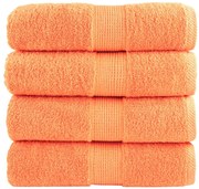 vidaXL Toalhas de bidé premium SOLUND 4 pcs 30x50 cm 600 gsm laranja