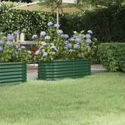 vidaXL Canteiro elevado jardim 114x40x36 cm aço revestido a pó verde