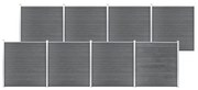 vidaXL Painel de vedação para jardim 1391x186 cm WPC cinzento
