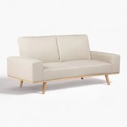 Sofá Reclinável De 3 Lugares Estofado Hesson Crema Linho - Sklum