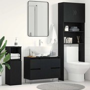 Gabinete de Pia de Banheiro vidaXL Carvalho Preto 80x33x60 cm Madeira Engenharia