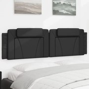 vidaXL Almofadão de cabeceira 180 cm couro artificial preto