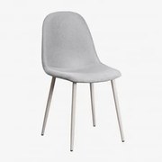 Cadeira De Jantar Glamm Deluxe Toupeira Claro & Linho Cinza Concreto - Sklum