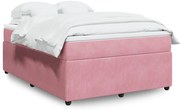 vidaXL Cama com molas/colchão 160x200 cm veludo rosa