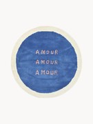 Tapete redondo de pelo comprido tufado à mão Amour