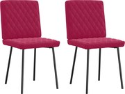 vidaXL Cadeiras de jantar 2 pcs veludo vermelho tinto