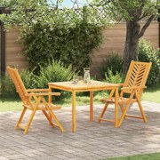 vidaXL Conjunto de Jantar para Jardim 3 pcs Castanho