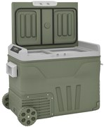 Outsunny Geleira Portátil Elétrica 45L com Compressor, Ecrã LED e Rodas -20°C a +20°C 12V/24V para Carro e Camping Verde | Aosom Portugal